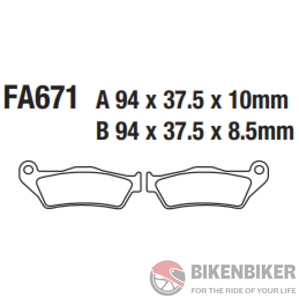 Fa671Hh Fully Sintered Brake Pads - Ebc Brakes