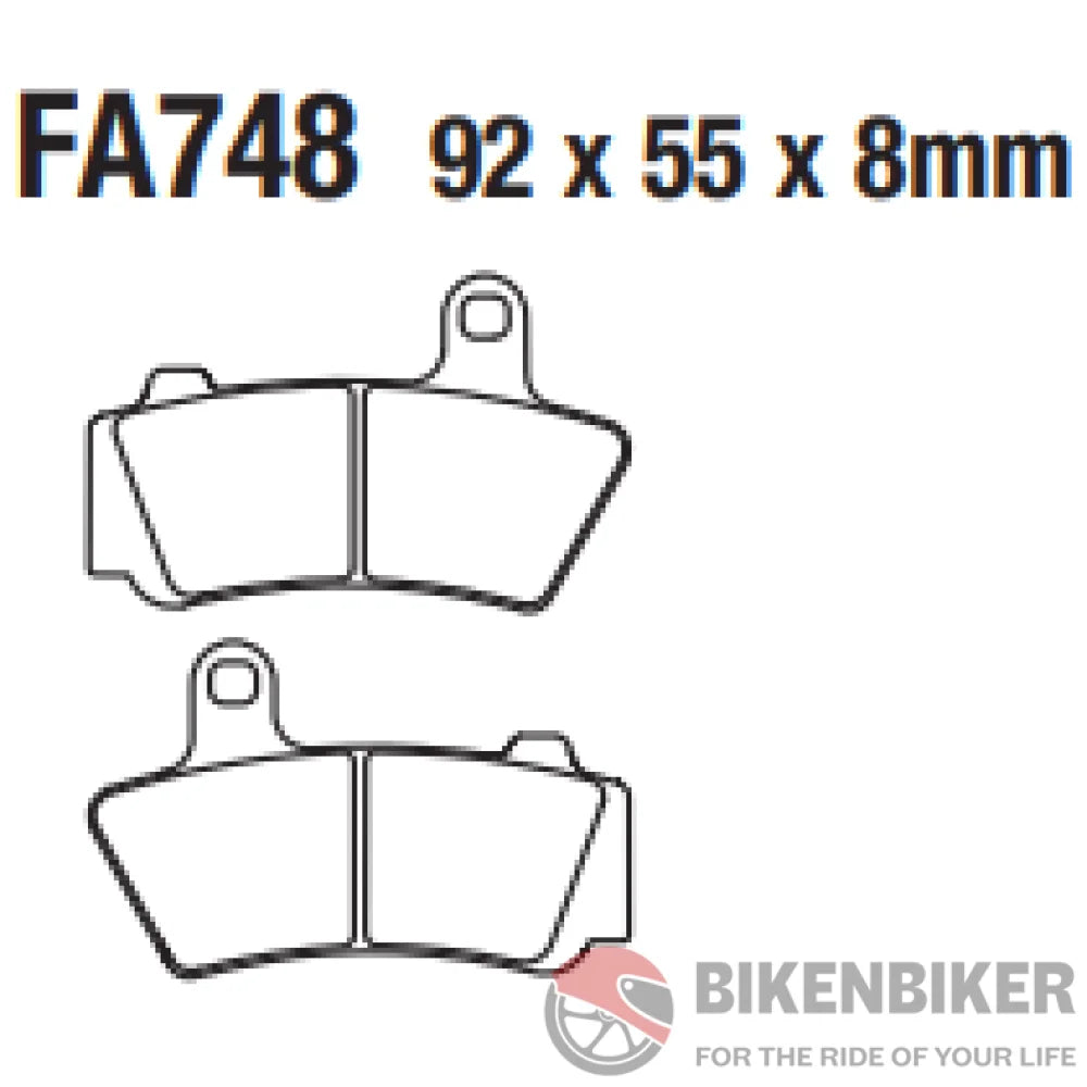 Fa748Hh Fully Sintered Brake Pads - Ebc Brakes