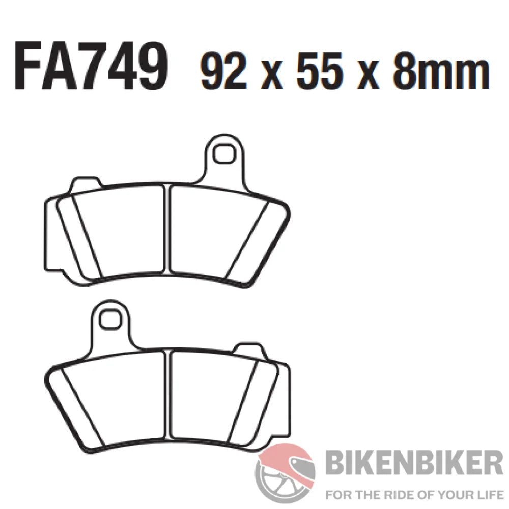 Fa749Hh Fully Sintered Brake Pads - Ebc Brakes