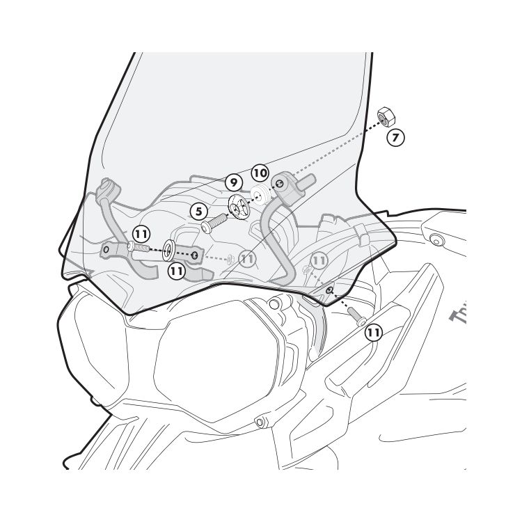 Givi D6401KIT Windshield Fit Kit Triumph Tiger 800 / XC / XR