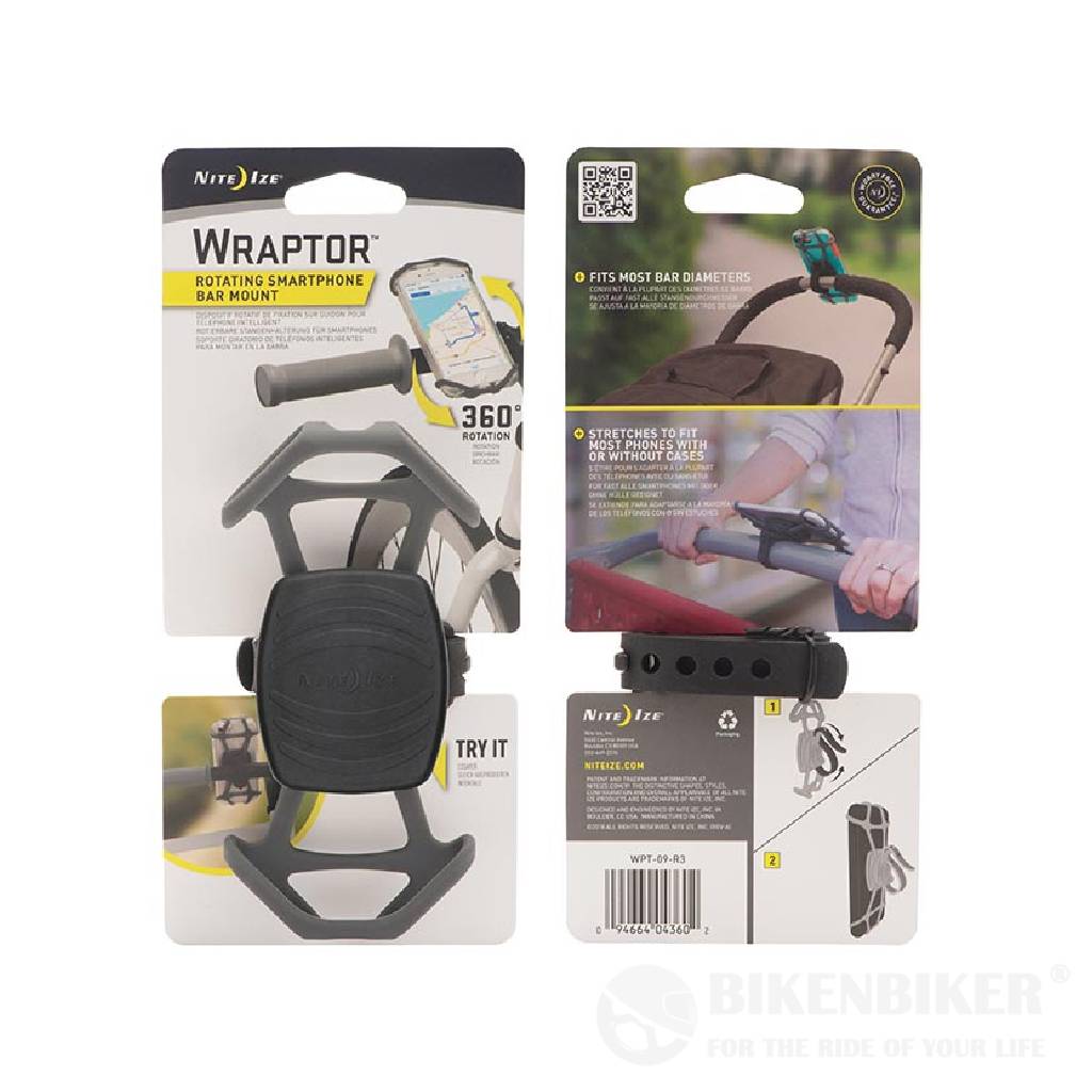 Wraptor™ Rotating Smartphone Bar Mount - nite Ize