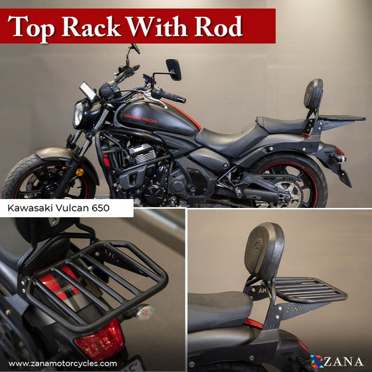 Kawasaki Vulcan 650 Top Rack w/ Pillion Backrest - Zana