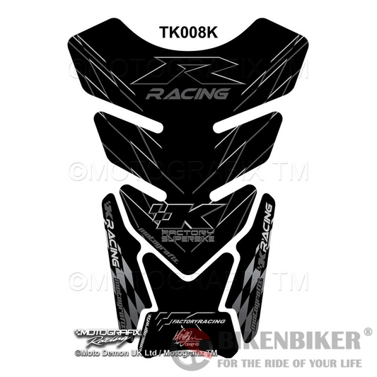 Kawasaki zx6 zx7 zx9 zx10 etc Black Green Motorcycle Tank Pad Protector Motografix 3D Gel TK008K-Motografix