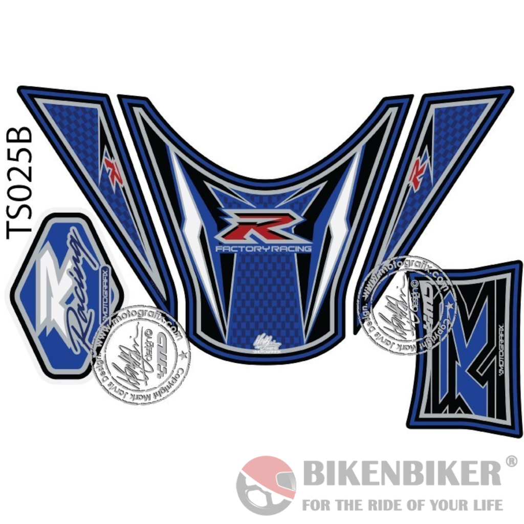 Suzuki GSXR 1000 2009 - 2016 Blue Motorcycle Tank Pad Protector Motografix 3D Gel TS025B-Motografix