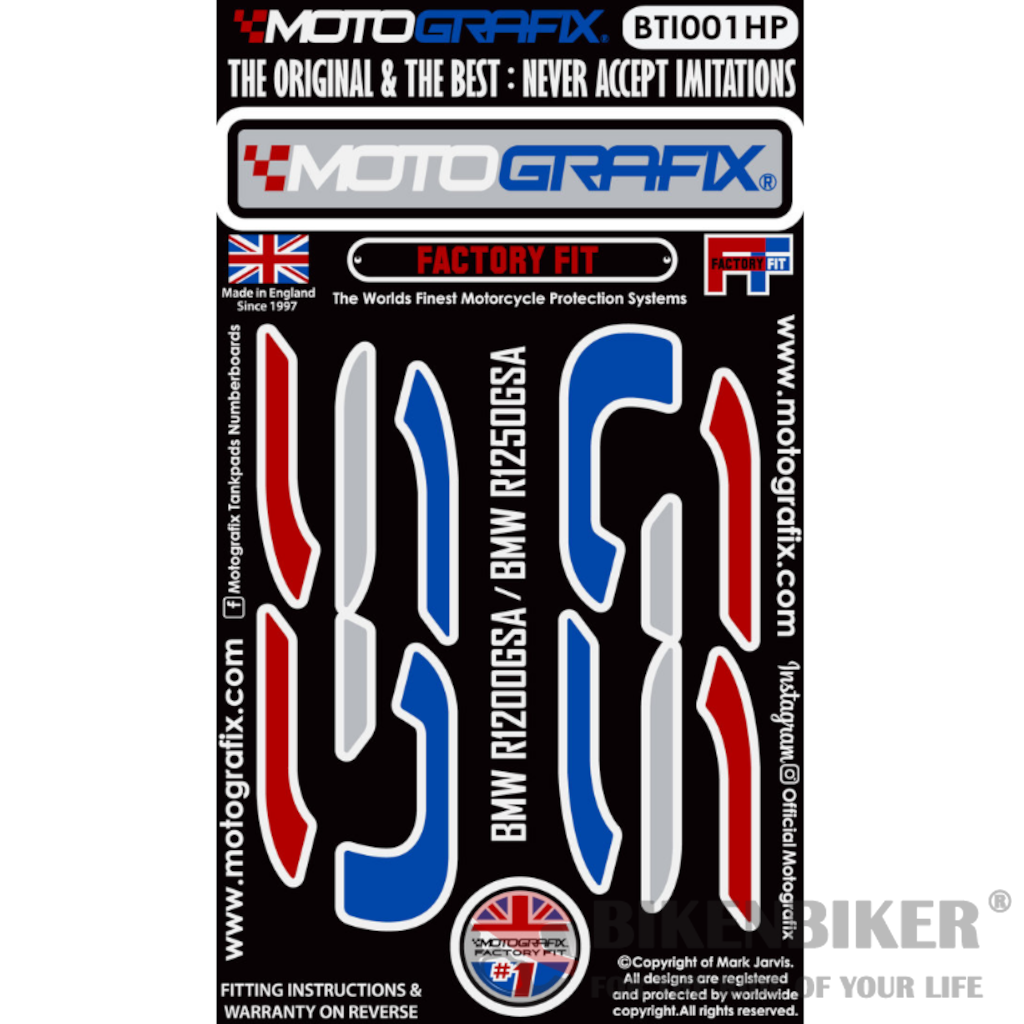 BMW R1200GSA R1250GSA 2014 - 2021 GS Logo Infills Motografix 3D Gel Decals BTI001BK-Motografix