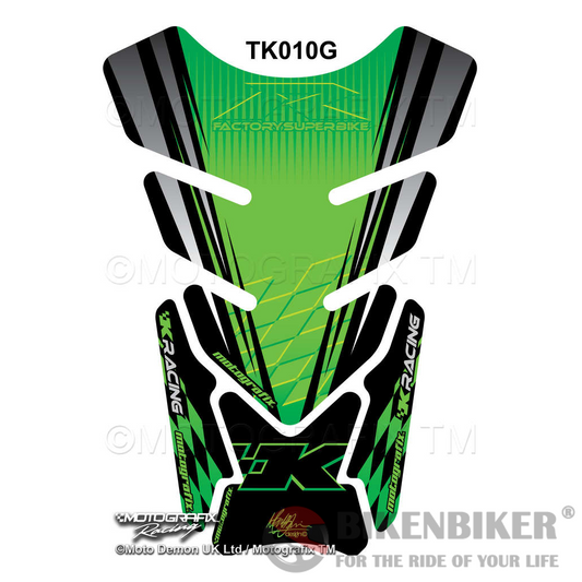 Kawasaki ZX6R / ZX10R Green Motorcycle Tank Pad Protector Motografix 3D Gel TK010G-Motografix