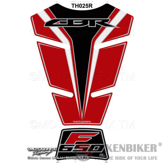 Honda CBR650F 2014 - 2019 Red Motorcycle Tank Pad Protector TH025R-Motografix