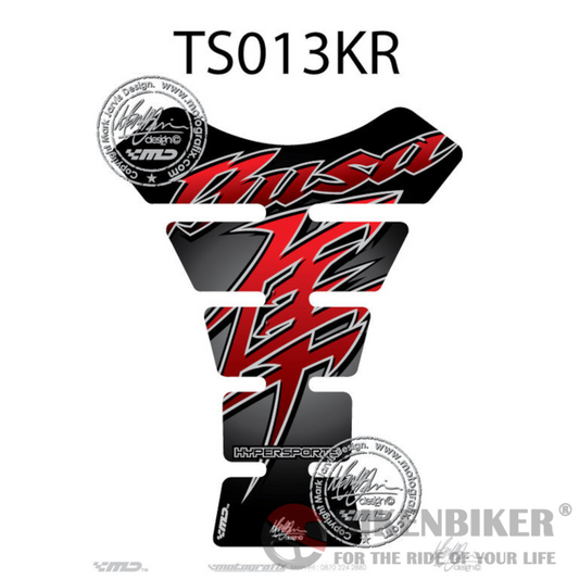 Suzuki Hayabusa GSX1300R Black Red Motorcycle Tank Pad Protector Motografix 3D Gel TS013KR-Motografix