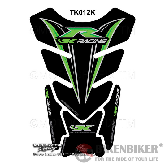 Kawasaki ZX6R / ZX10R Black Motorcycle Tank Pad Protector Motografix 3D Gel TK012K-Motografix