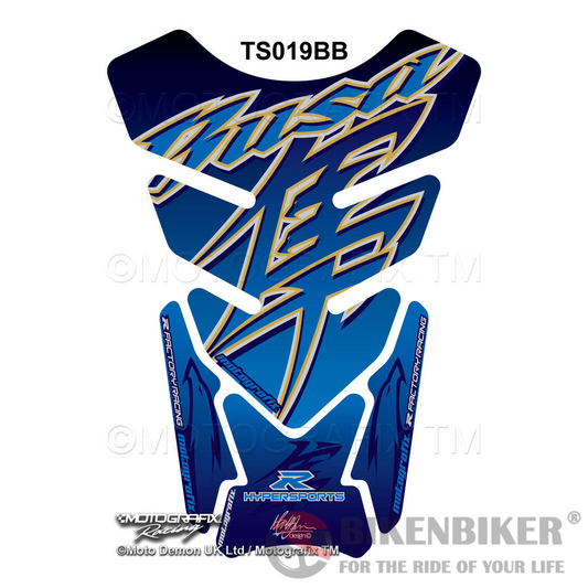 Suzuki Hayabusa GSX1300R Blue Motorcycle Tank Pad Protector Motografix 3D Gel TS019BB-Motografix