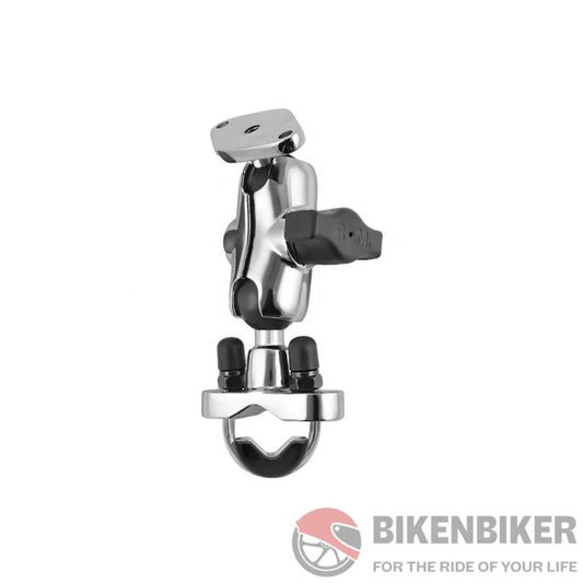 Ram Mounts Chrome Handlebar Rail Mount - Short Arm + U-Bolt Base Ram Accessory