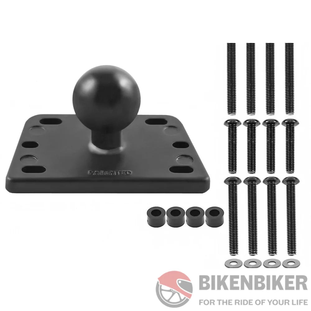 RAM Motorcycle Brake/Clutch Reservoir Cover Base with 1" Ball Centered - Bike 'N' Biker