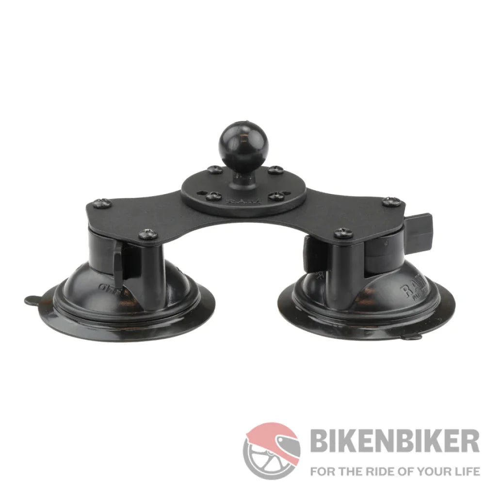 Ram Mounts Twist-Lock Base - Dual Suction Cup With 1 Ball Ram Accessory