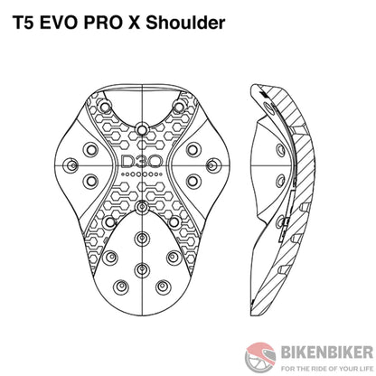 Shoulder T5 Evo Pro X Level 2 Protection Pads For Bikers D30 Protector