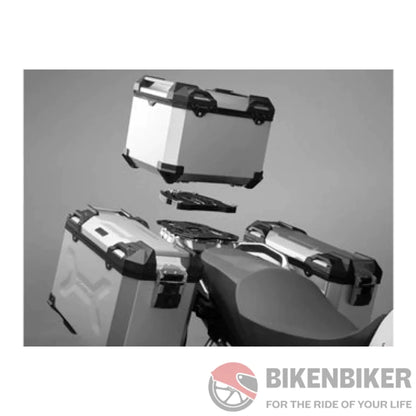 TRAX ADV top case Aluminium 38 L Black/Silver - SW-Motech - Bike 'N' Biker