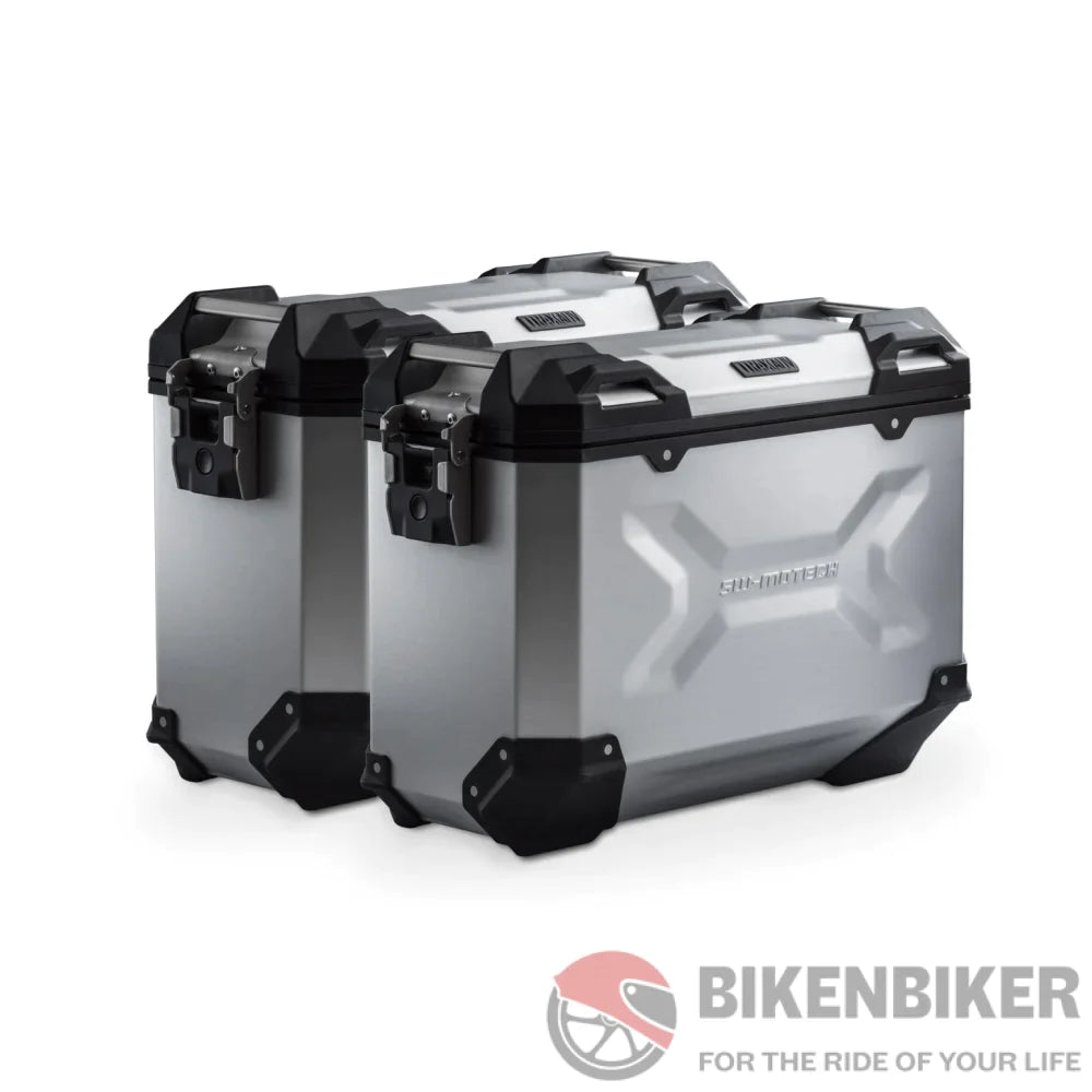 Trax Adv Aluminum Pannier System (Silver) For Suzuki V-Strom 650 (17-) - Sw-Motech Side Case